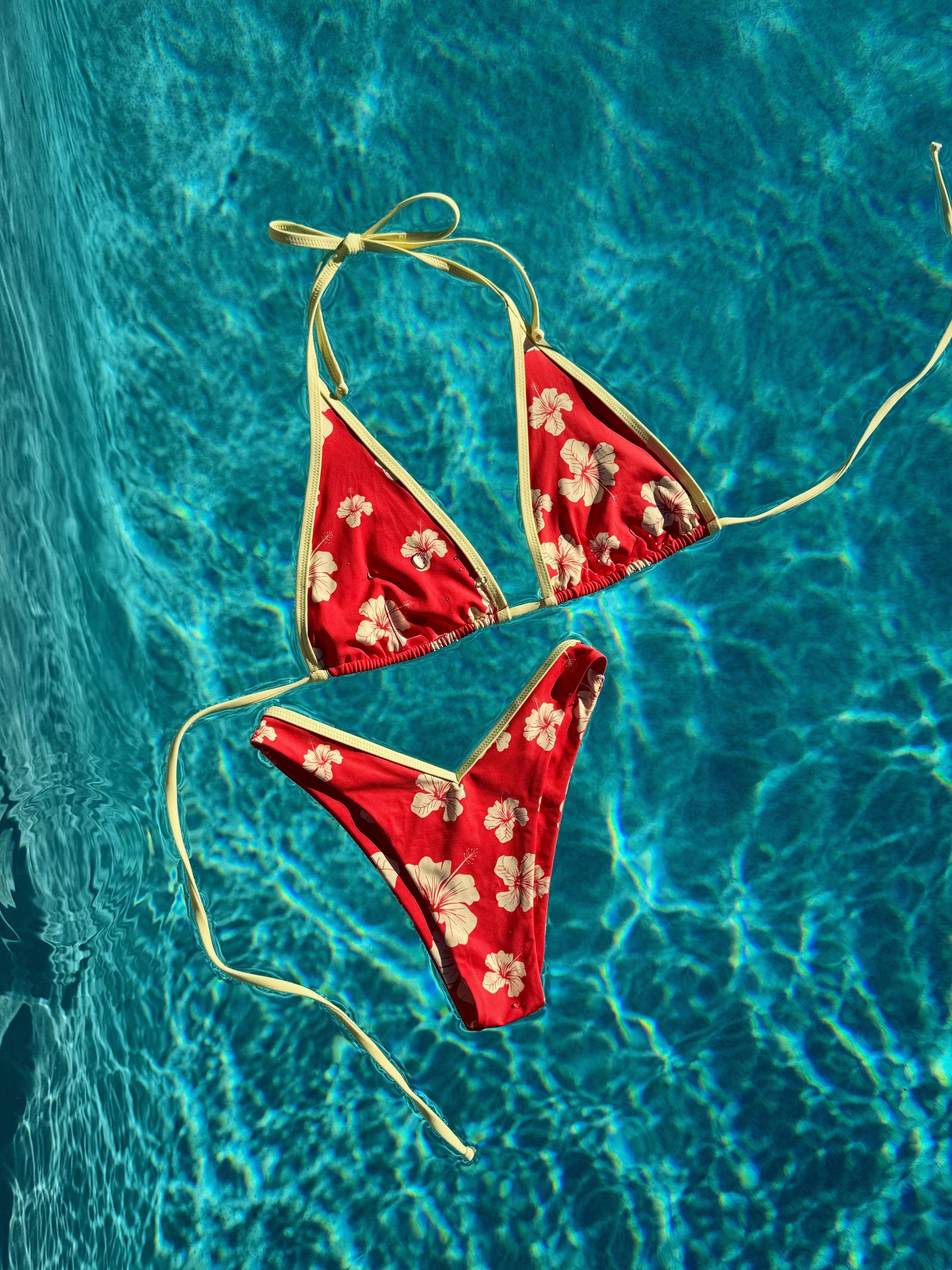 Old Skool Hibiscus Triangle Top